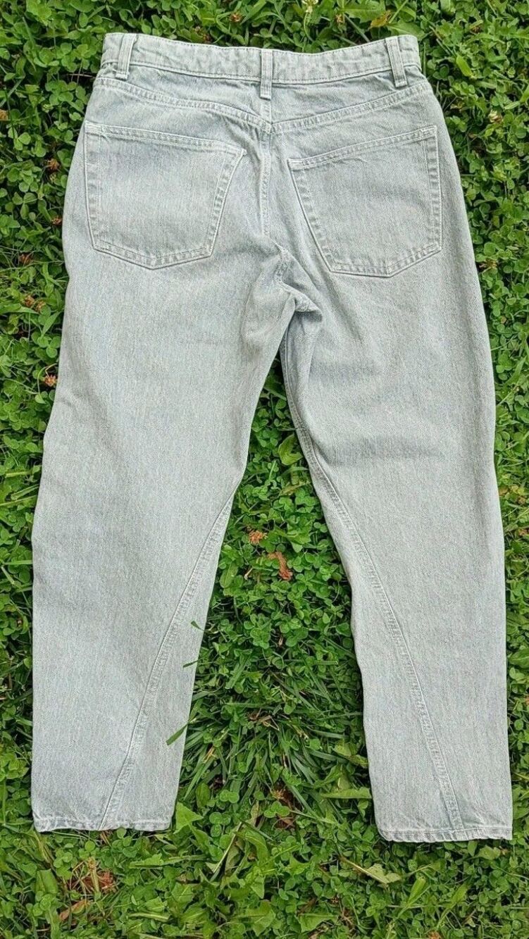 Topshop Barrel Leg Jeans Size 28 Light Wash High Rise Tapered Denim NWOT - Picture 2 of 14